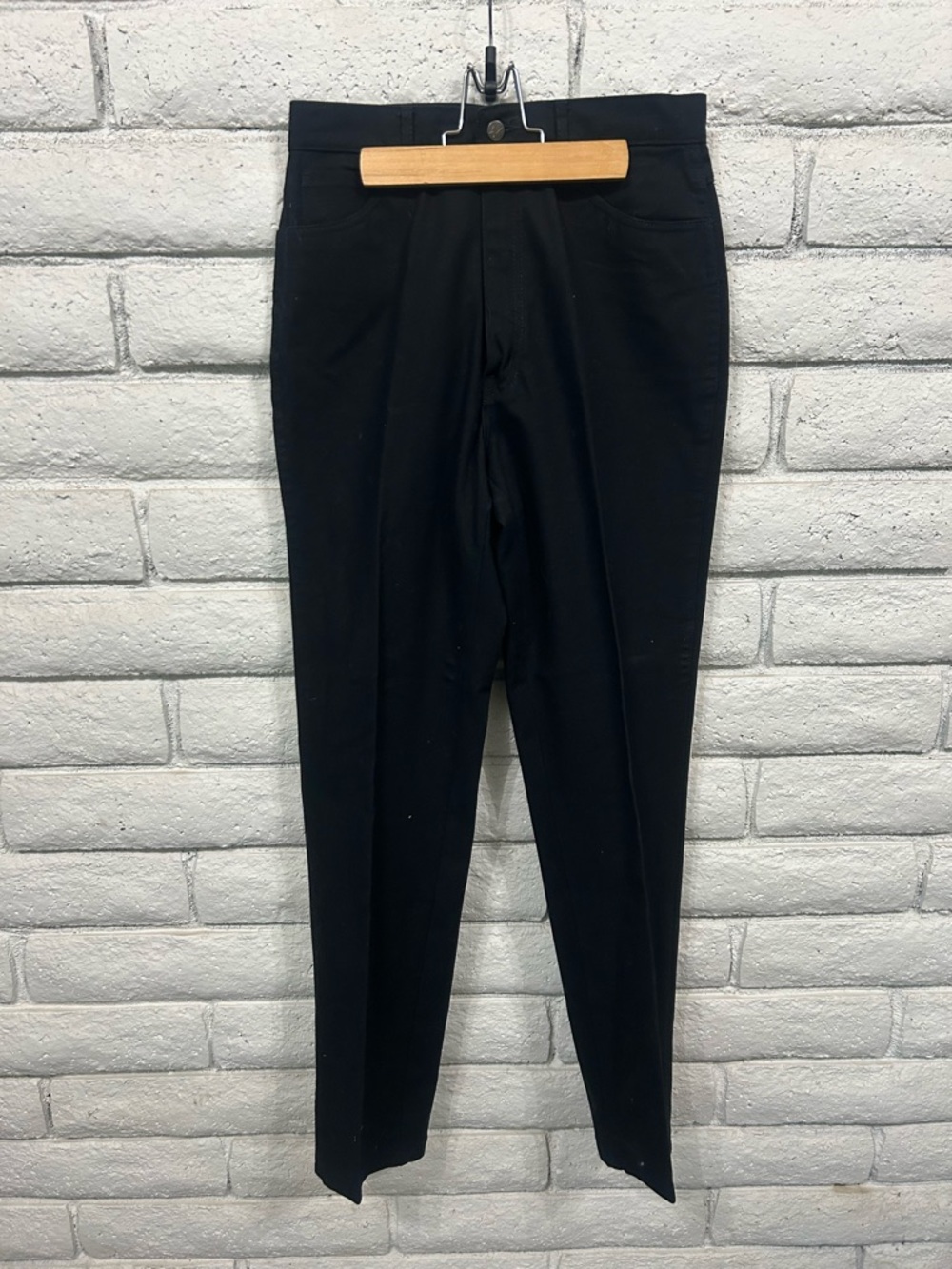 Gloria Vanderbilt Black Denim Straight Leg Button Zip 5-Pocket Women Vintage